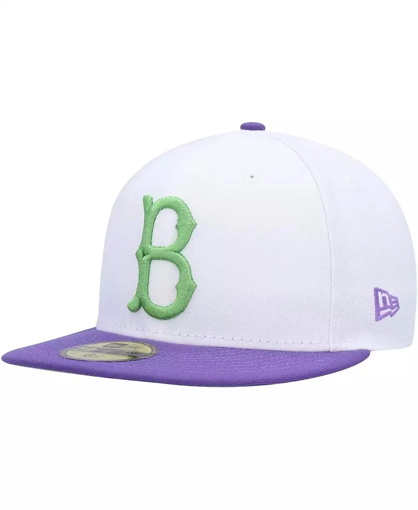 New Era Men's White Brooklyn Dodgers Side Patch 59FIFTY Fitted Hat 3