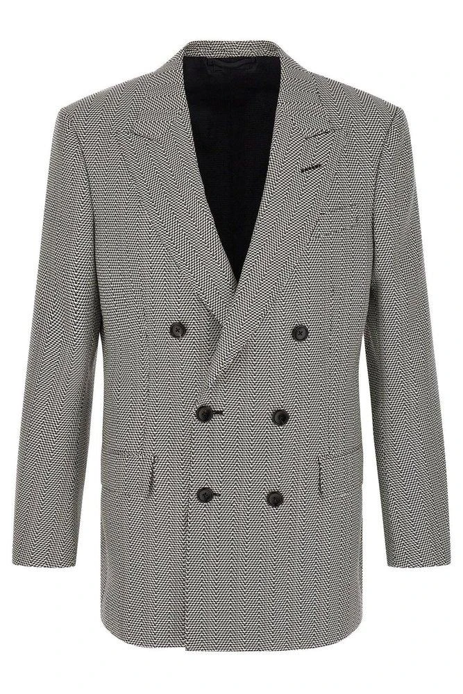 Tom Ford Tom Ford Geometric Jacquard Double-Breasted Blazer