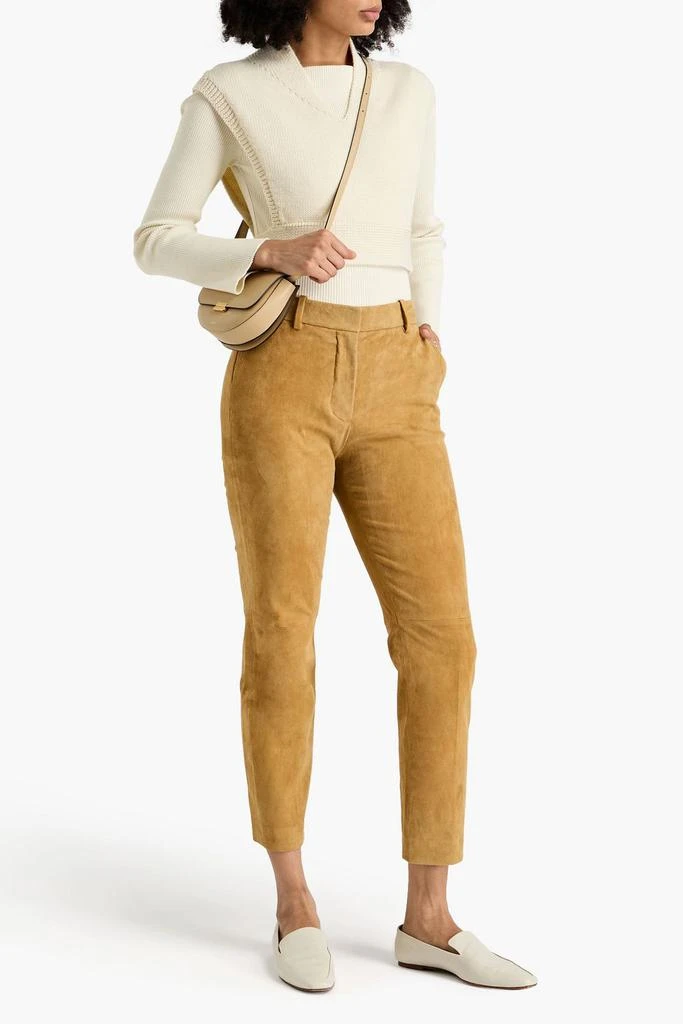 Joseph Coleman cropped stretch-suede slim-leg pants 2