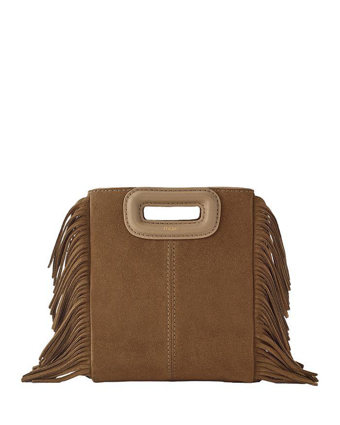 Maje M Mini Fringe Suede Crossbody Bag