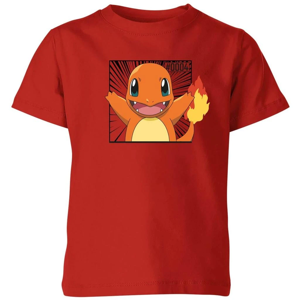 Original Hero Pokémon Pokédex Charmander #0004 Kids' T-Shirt - Red 1