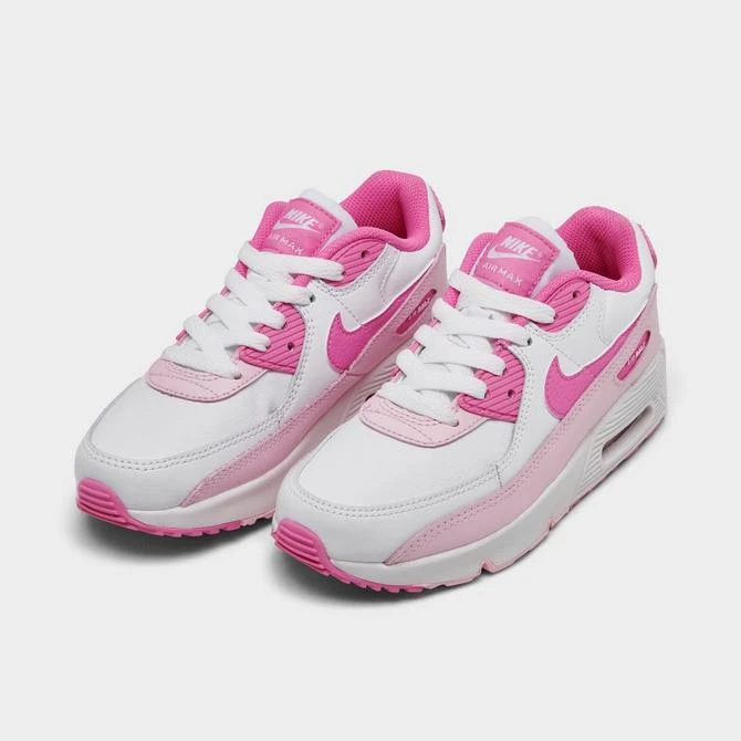 NIKE Girls' Little Kids' Nike Air Max 90 Leather Casual Shoes 2