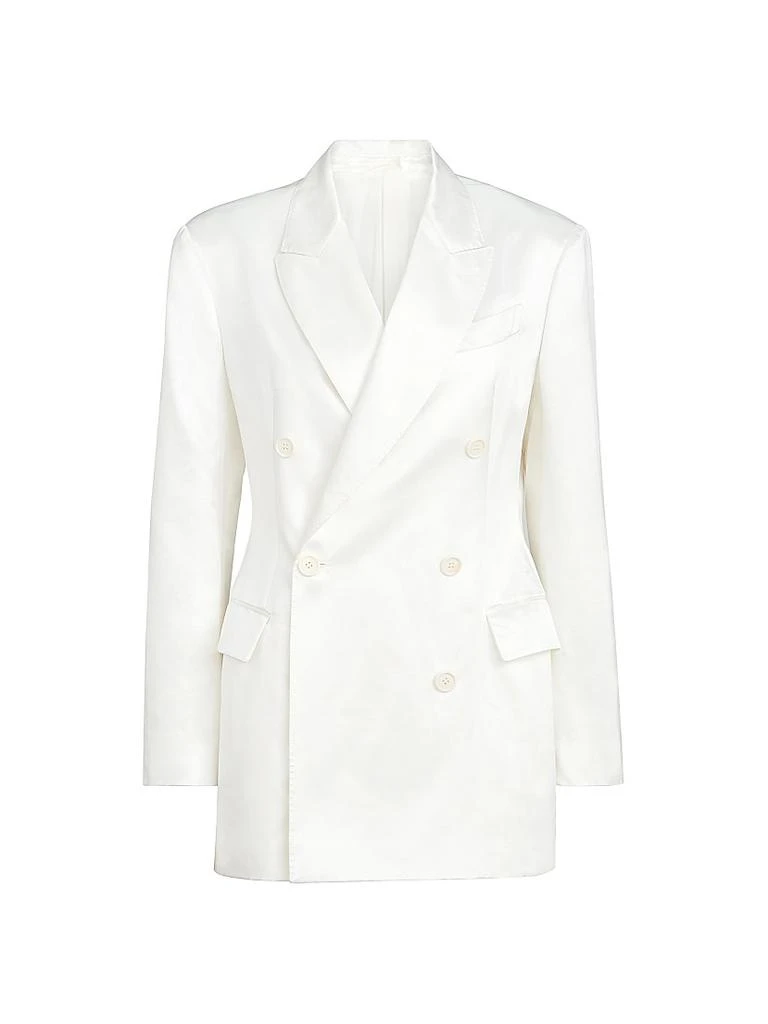Brunello Cucinelli Cotton and Silk Satin Blazer with Monili
