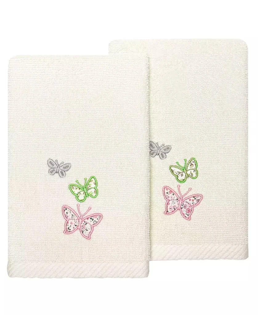 Linum Home Textiles Turkish Cotton Mariposa Embellished 2-Pc. Bath Towel Set 1