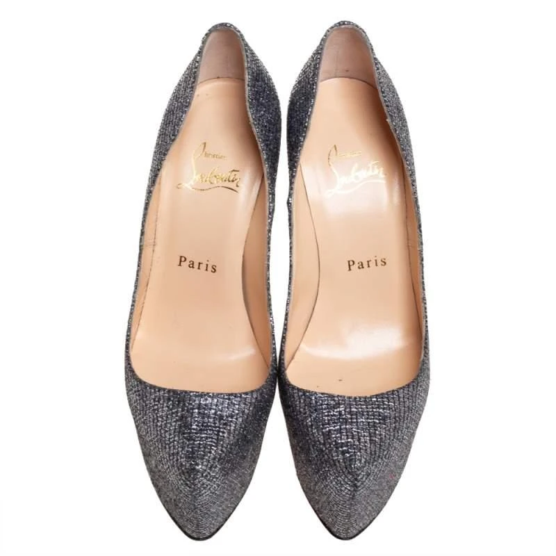 Christian Louboutin Christian Louboutin Silver Glitter Daffodile Pumps Size 36.5 3
