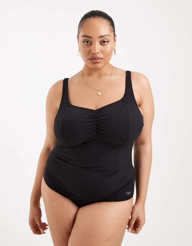 Speedo Speedo plus size shaping aquanite swimsuit in black