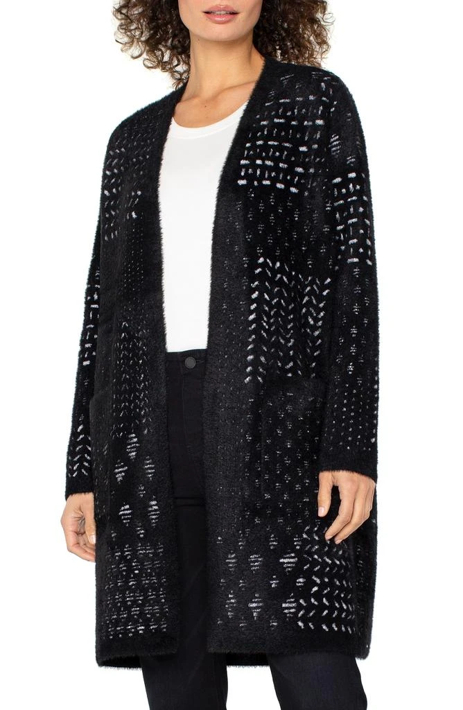 Liverpool Los Angeles Liverpool Los Angeles Fuzzy Jacquard Sweater Coat