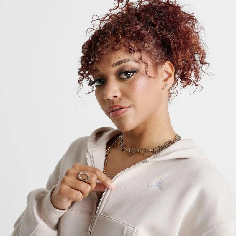 Jordan Women's Jordan Brooklyn Fleece Cropped Full-Zip Hoodie 5