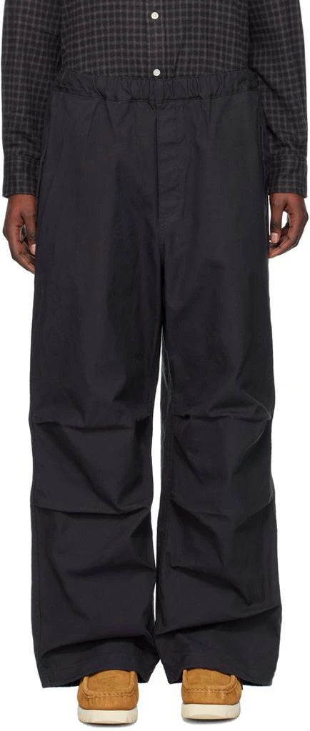 Bape Navy Embroidered Trousers 1