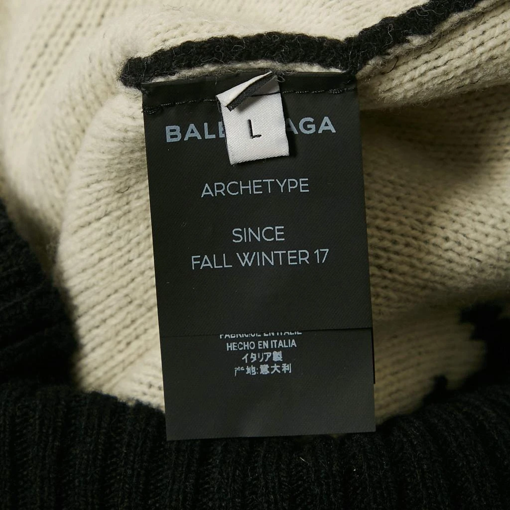 Balenciaga Balenciaga Black Logo Jacquard Knit Jumper L 5