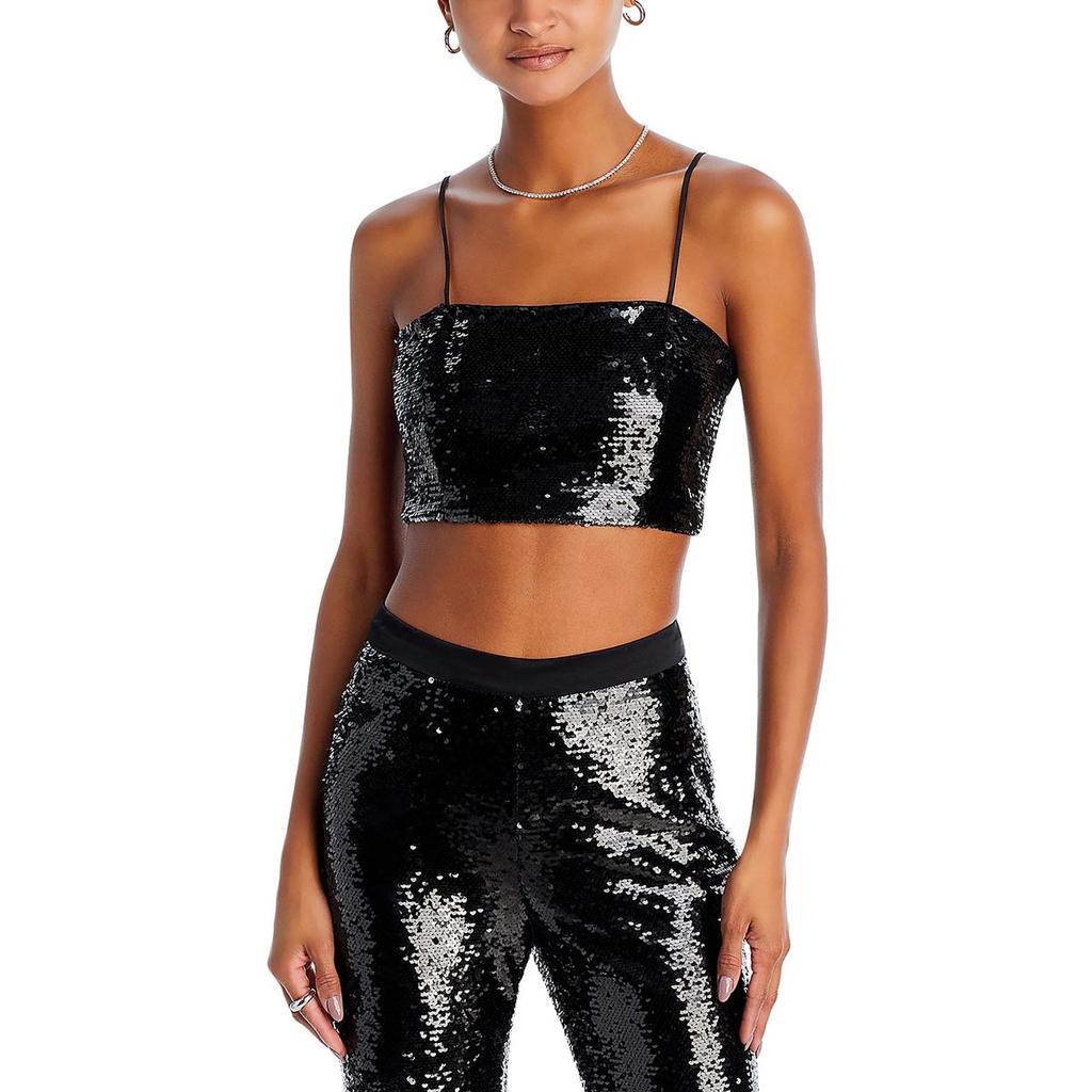 Cinq a Sept Nikki Womens Sequined Party Cropped