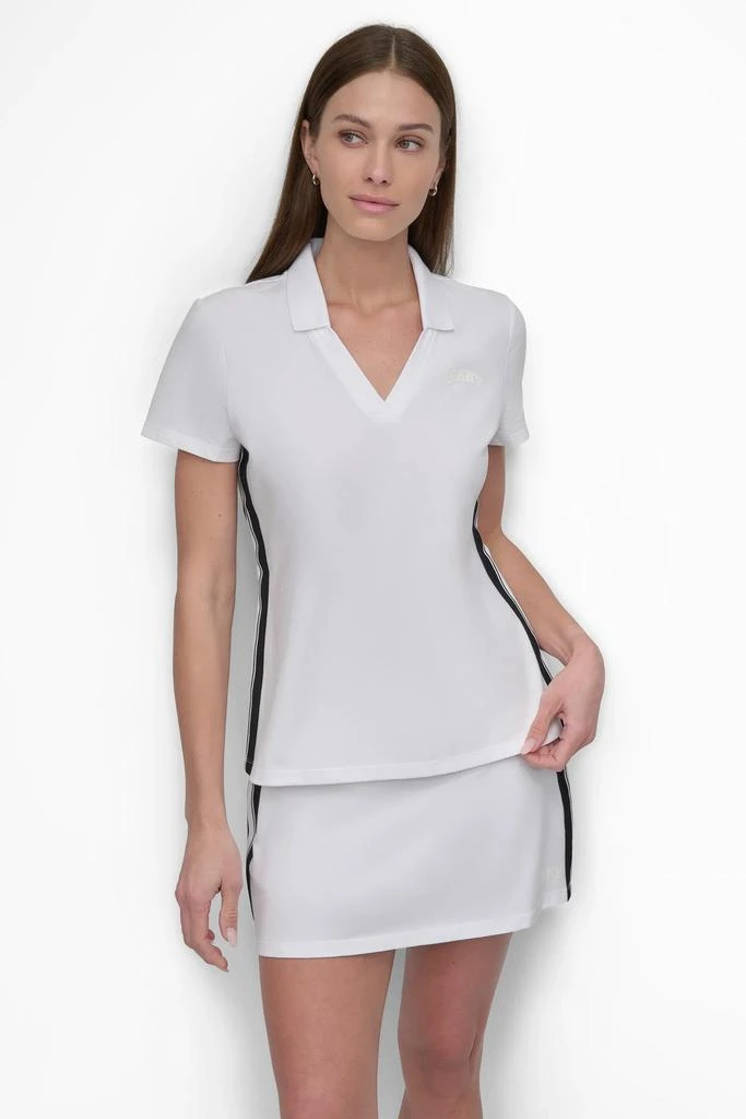 DKNY SHORT SLEEVE POLO WITH VARSITY STRIPE TAPING 1