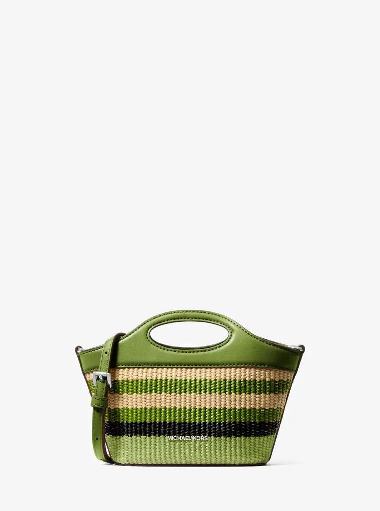 Michael Kors Tatum Small Striped Woven Crossbody Bag