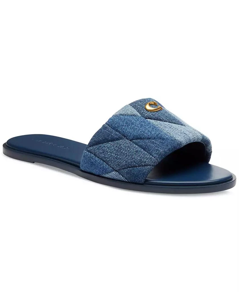 Coach Women's Holly Quilted Patchwork Slide Sandals 1