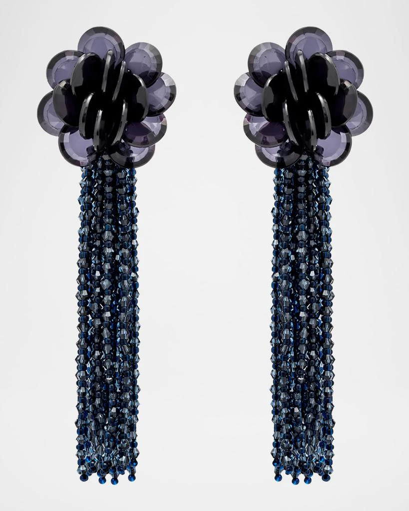 Oscar de la Renta Flower Chandelier Clip-On Earrings