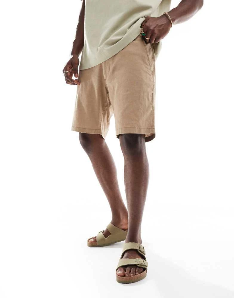Jack & Jones Jack & Jones linen short in tan 2