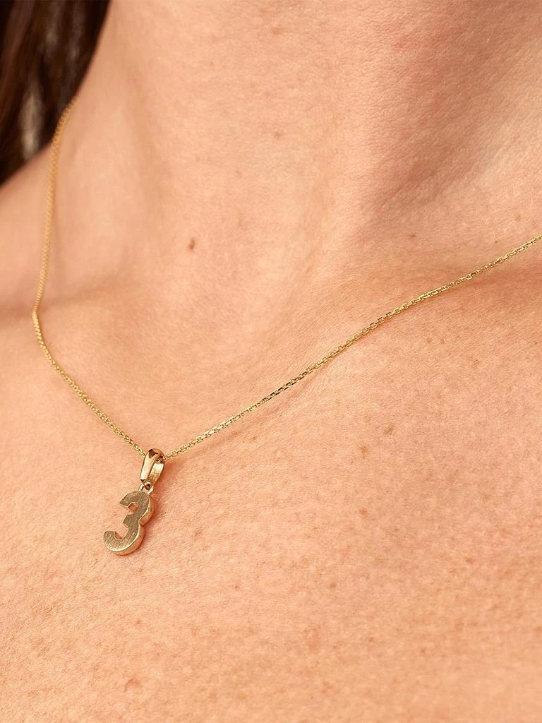 Oradina 14K Yellow Gold My Number Pendant Charm 3