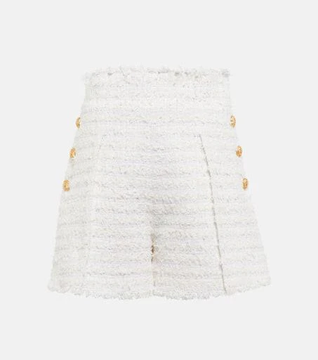 Balmain High-rise tweed shorts 1