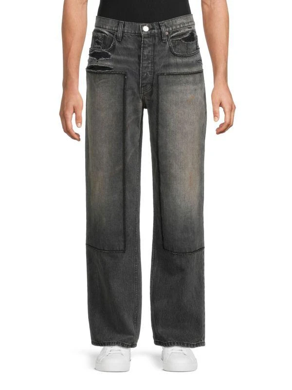 FRAME Extra Wide Leg Ripped Jeans 1