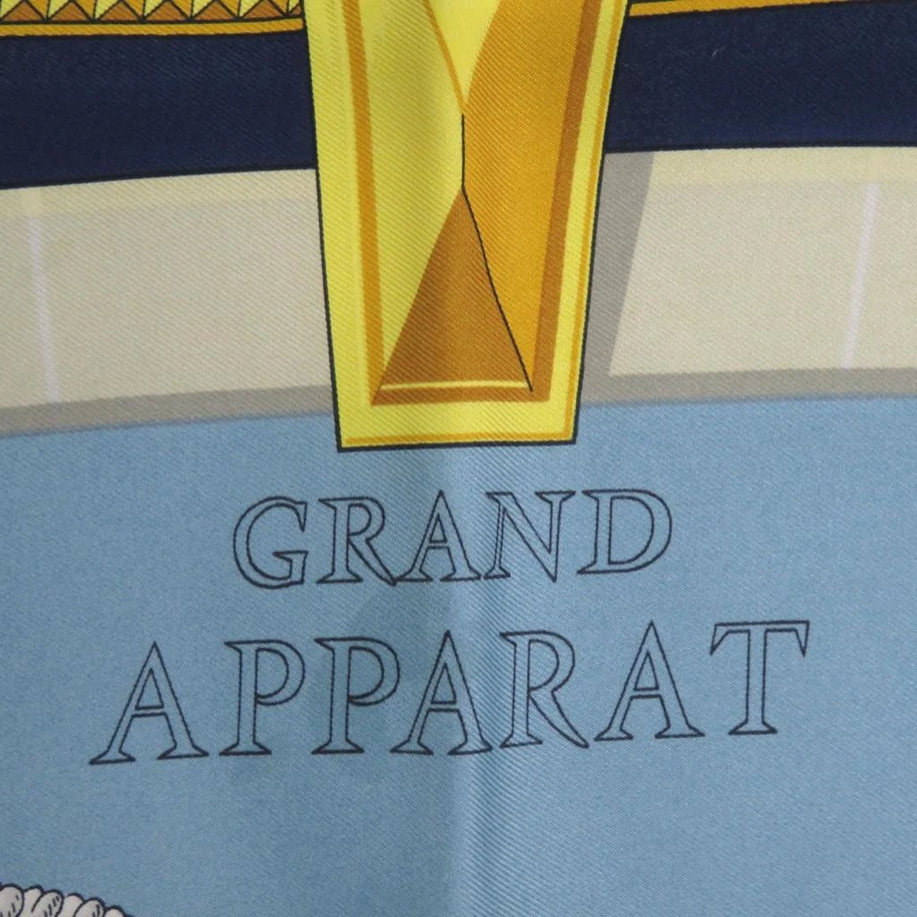 Hermes gold blue Navy Silk Scarf (Pre-Owned) 2