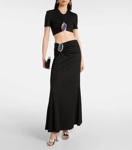 Christopher Esber Moodstone ruched maxi skirt 2