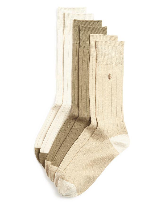 Ralph Lauren Ribbed Dress Socks, Pack of 3