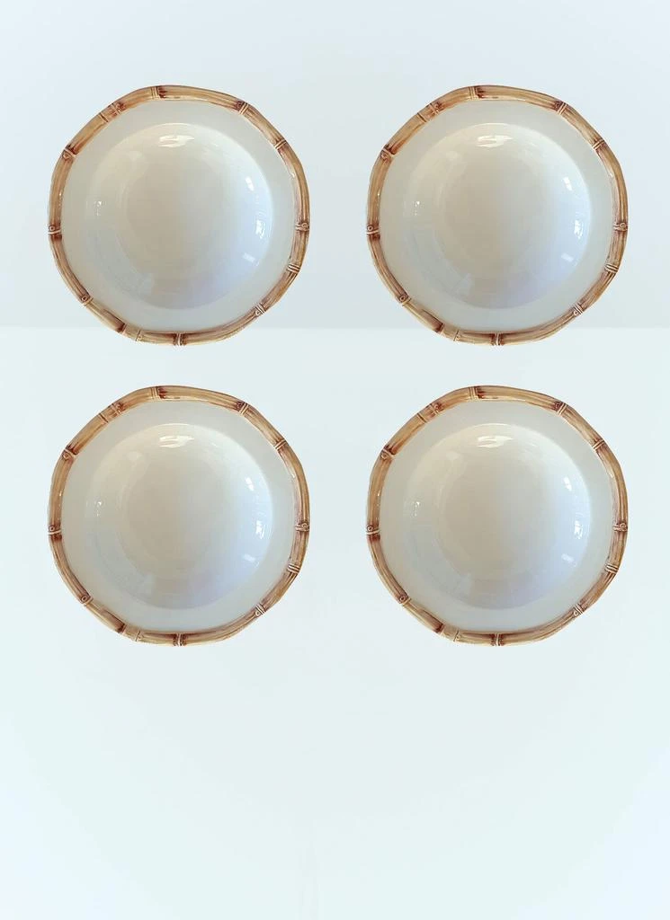 Les-Ottomans Set Of Four Bamboo Soup Plates
