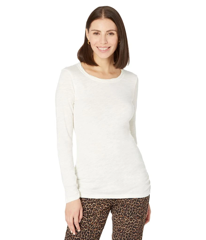 Mod-o-doc Slub Jersey Long Sleeve Twisted Scoop Neck Tee 1