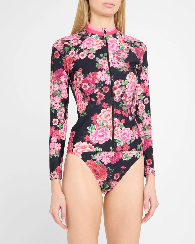 Johnny Was Blum Long-Sleeve Rashguard Swim Top 4