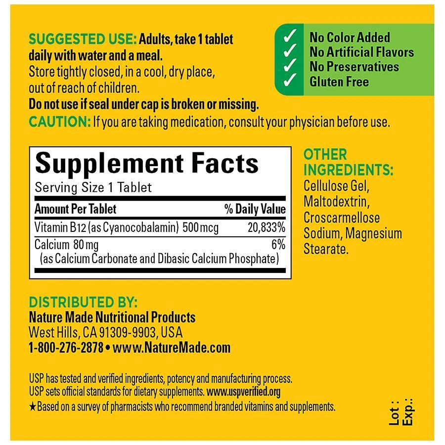 Nature Made Vitamin B12 500 mcg Tablets 5
