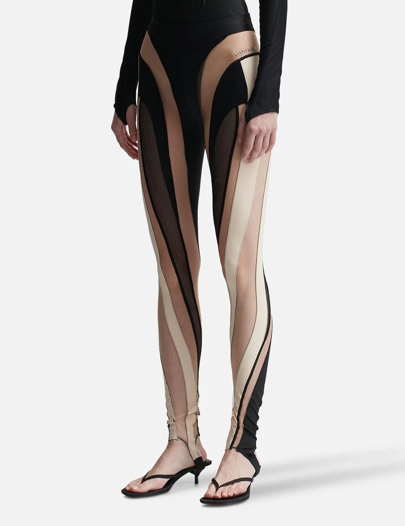 Mugler Sheer Spiral Leggings 2