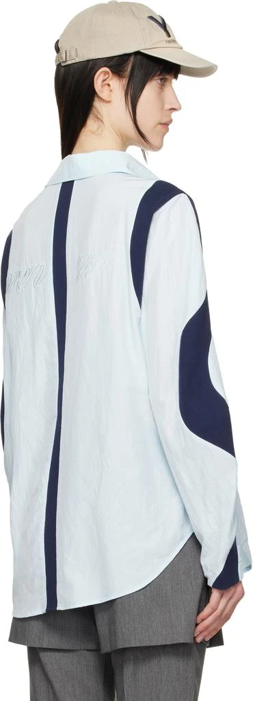 OPEN YY Blue Curved Panel Shirt S - Shirts - BeyondStyle