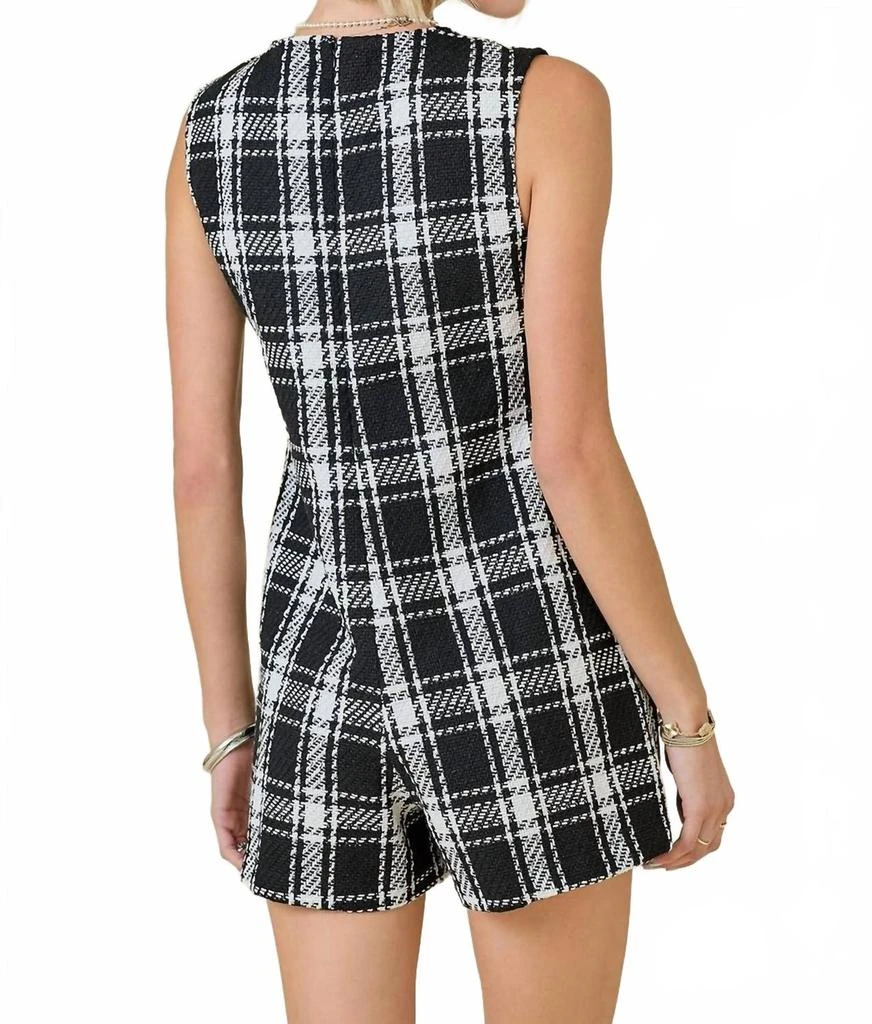 day + moon Gingham Romper In Black White 2