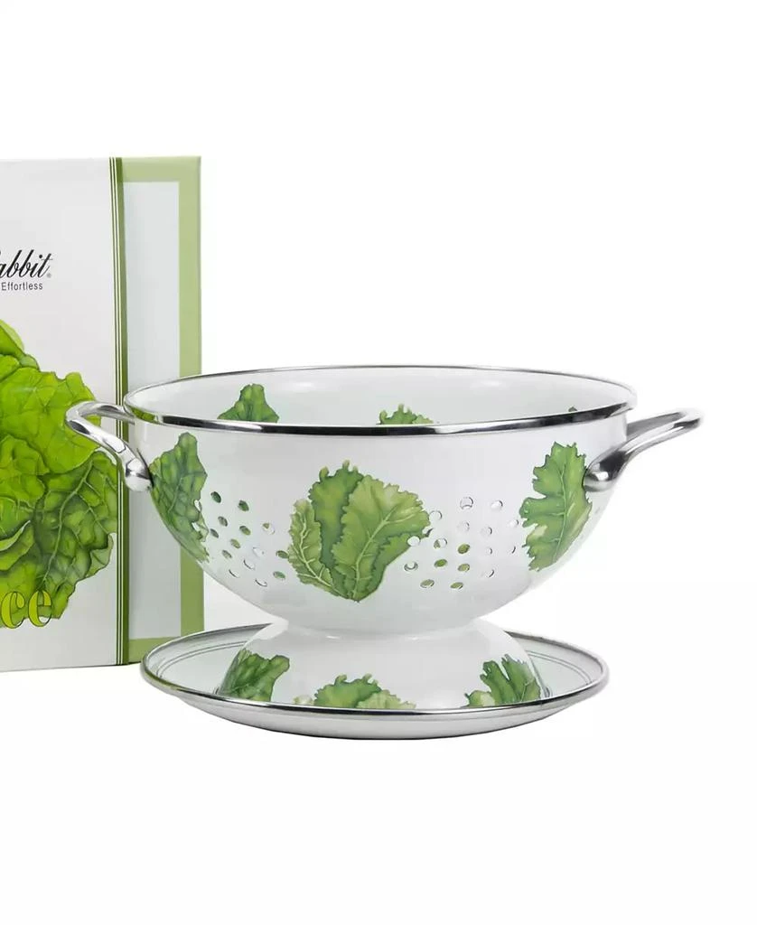 Golden Rabbit Lettuce Enamelware 2-Piece Giftboxed Colander 2
