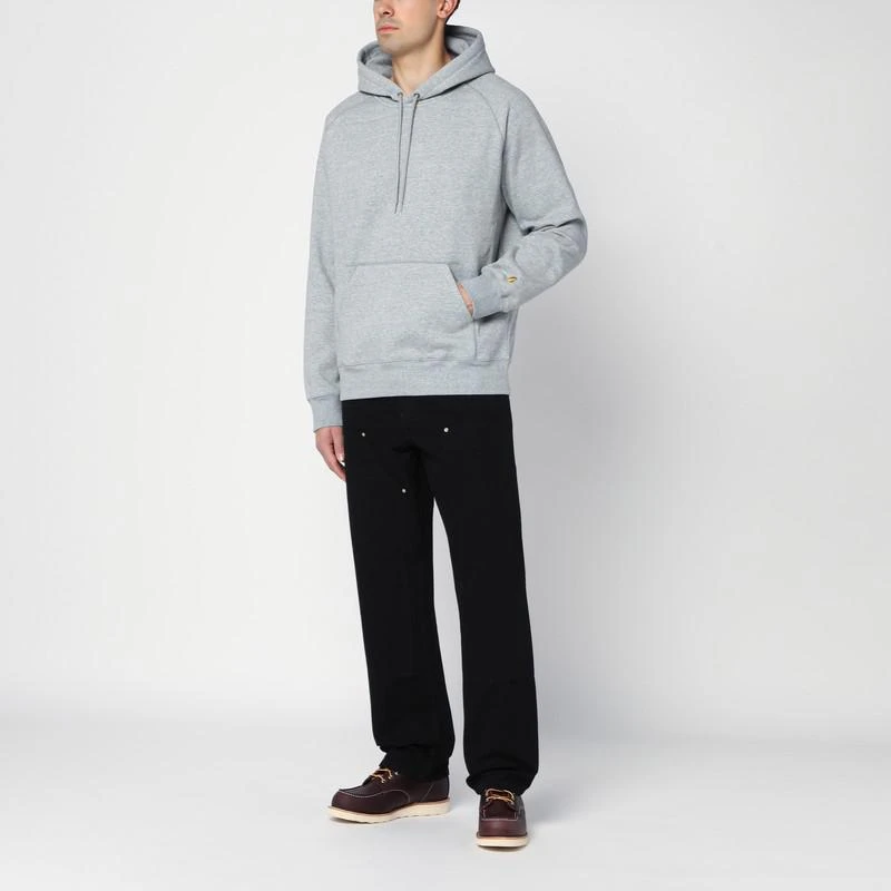Carhartt WIP Grey Heather/Gold Hooded Chase Sweatshirt 3