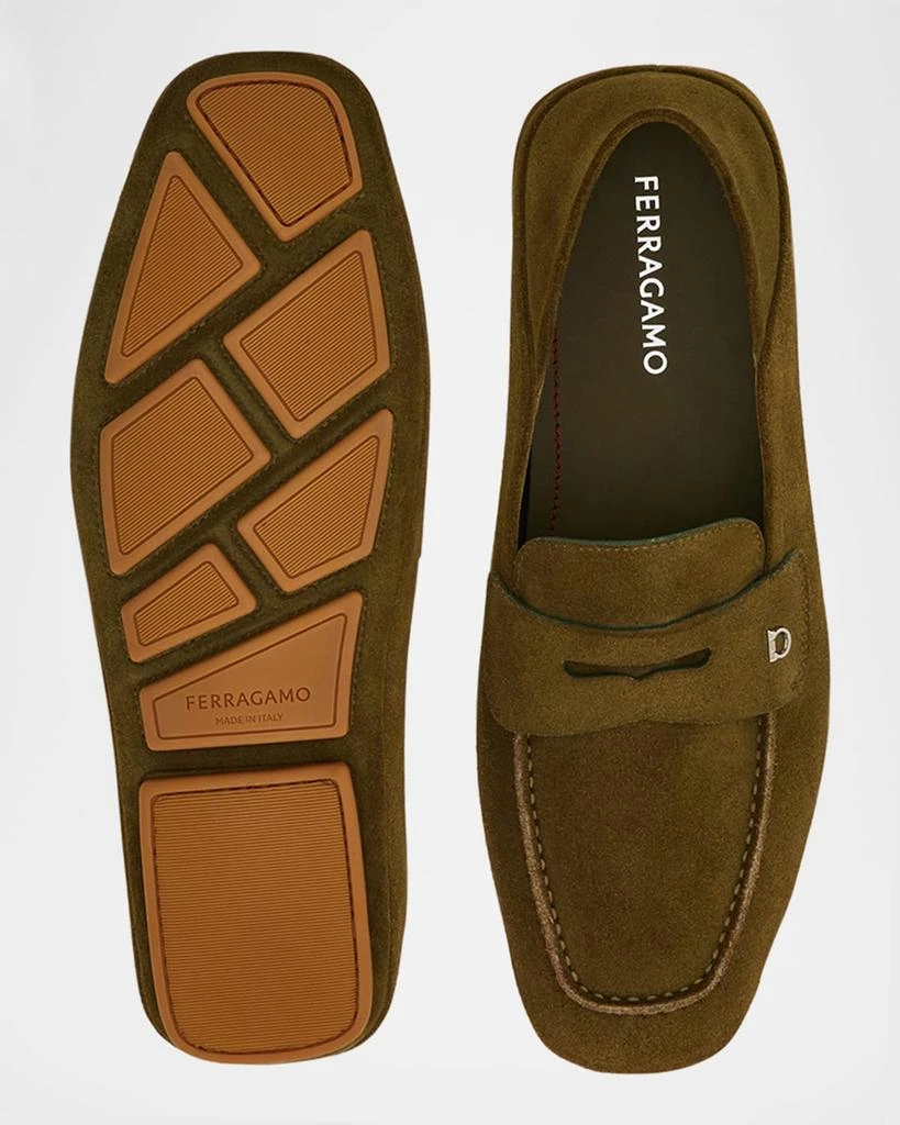 Salvatore Ferragamo Men's Billion Folding Suede Loafers 5