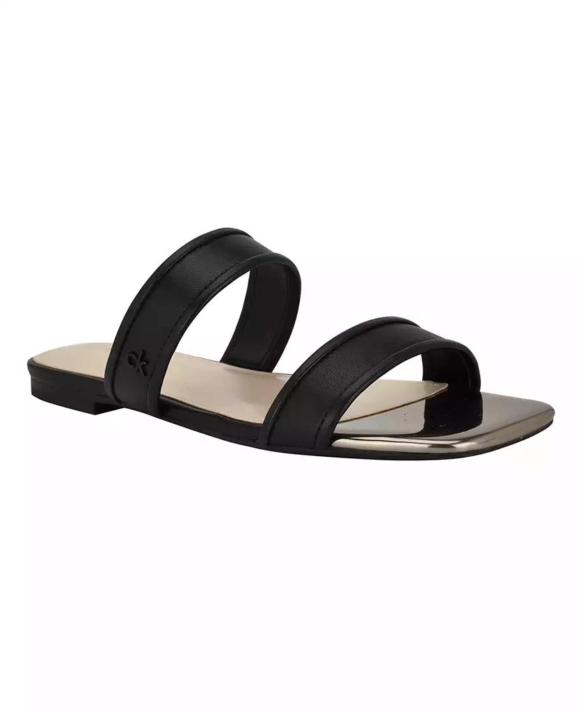 Calvin Klein Women's Felisa Double Band Slip-On Flat Sandals 1