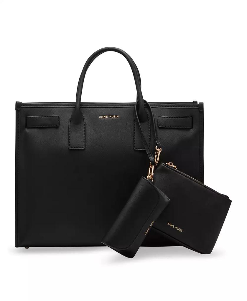 Anne Klein 3 Piece Work Bridge Snap Tote Bag