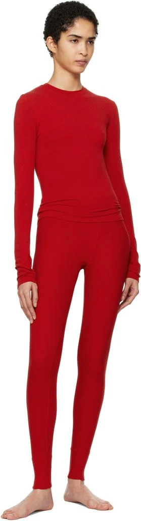SKIMS Red Cotton Jersey Long Sleeve T-shirt 4