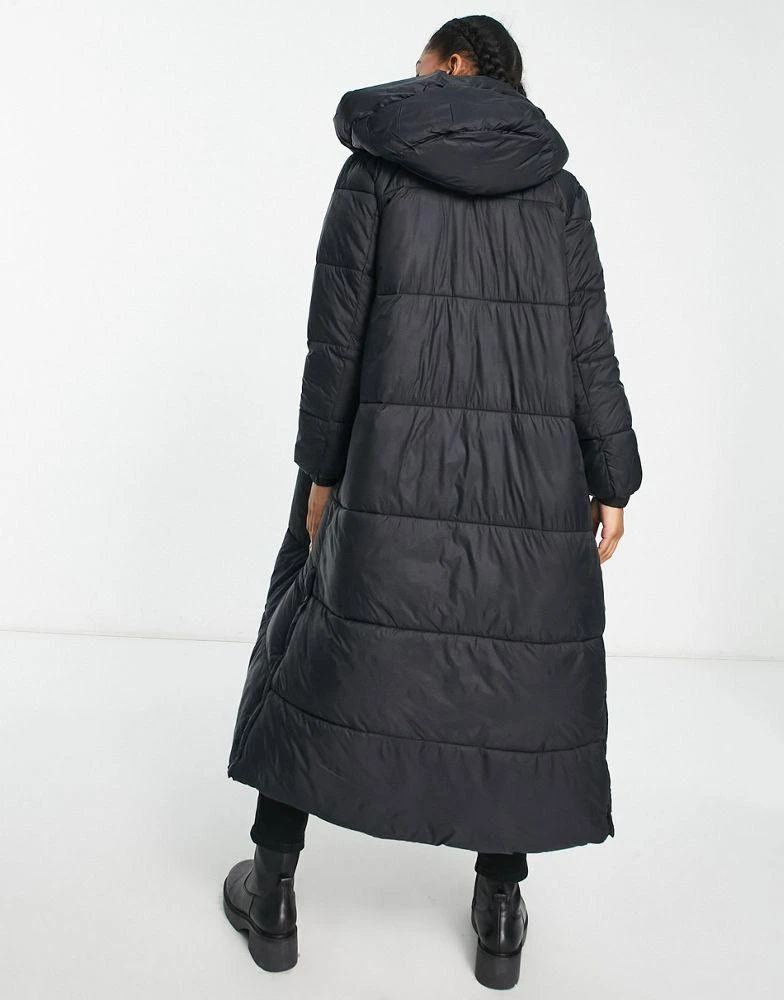 VERO MODA Vero Moda padded maxi coat with hood in black 4