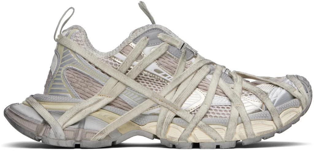 Balenciaga Gray & Off-White 3XL Fishnet Sneakers 1