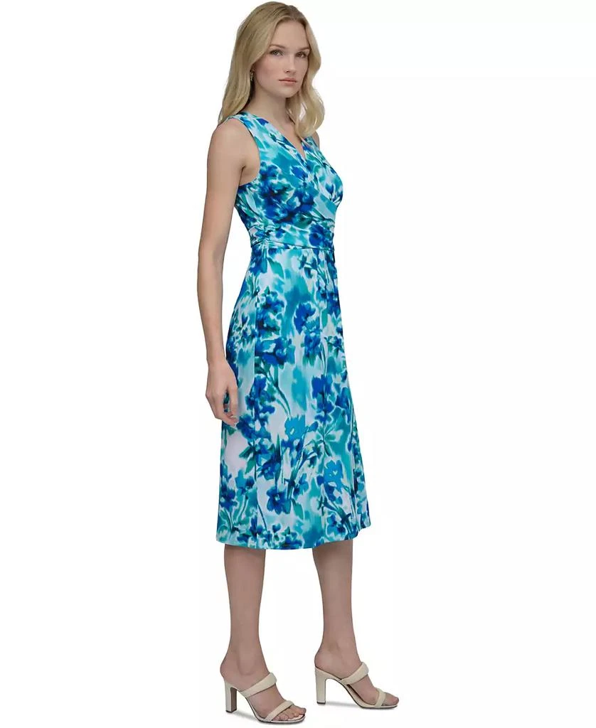 DKNY Women's Crossover Ruched Sleeveless Jersey Dress 2
