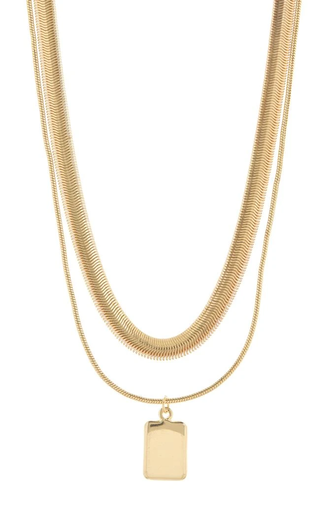Nordstrom Snake Chain Collar & Pendant Layered Necklace 1