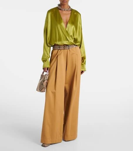 Dries Van Noten Draped silk-blend satin blouse 2