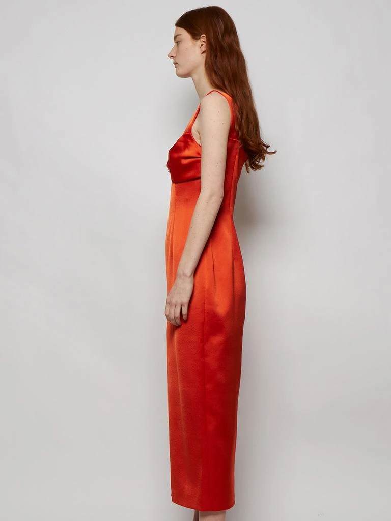 RASARIO Buckled And Draped Satin Midi Dress 2