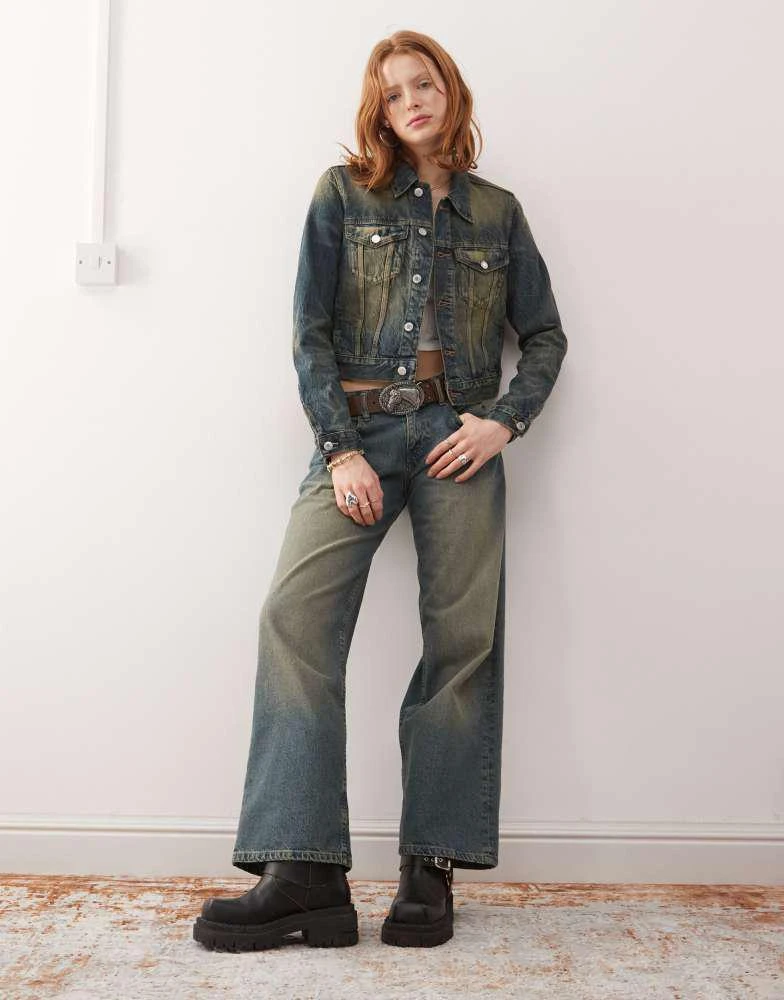 Weekday Weekday denim jacket in vintage blue wash 3