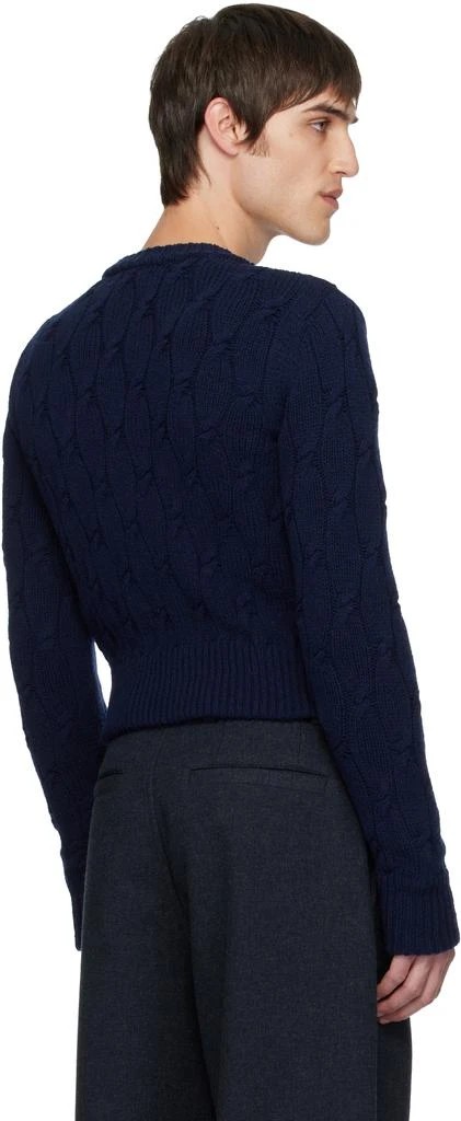 Dries Van Noten Navy Cable-Knit Cardigan 3