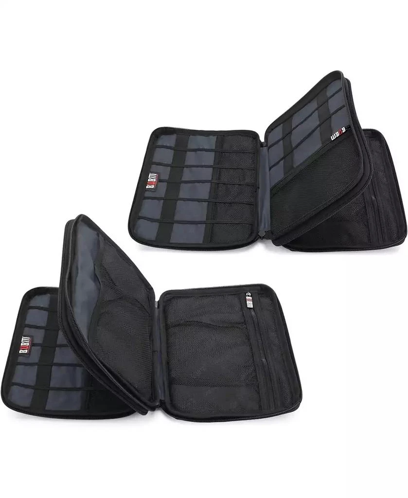 BUBM Gray Electronics Organizer - Medium Double Layer Travel Storage Bag for iPad Mini, Cables, USB Drives, Chargers & Tech Accessories 3