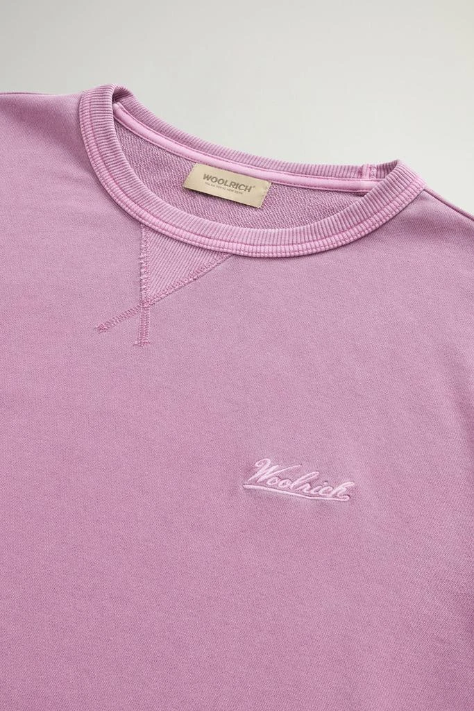 Woolrich Garment-Dyed Crewneck Sweatshirt in Light Pure Cotton - Men - Blue 6