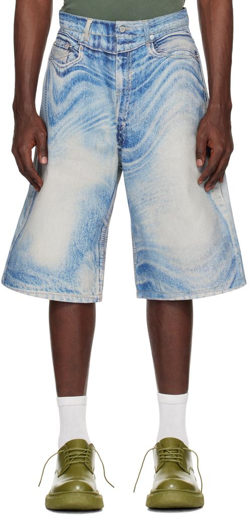 CAMPERLAB Blue Trompe-L'œil Denim Shorts